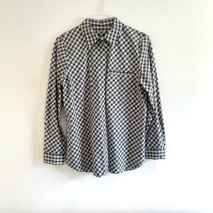 Lafayette 148 Women’s Button Down Gingham Collared Top